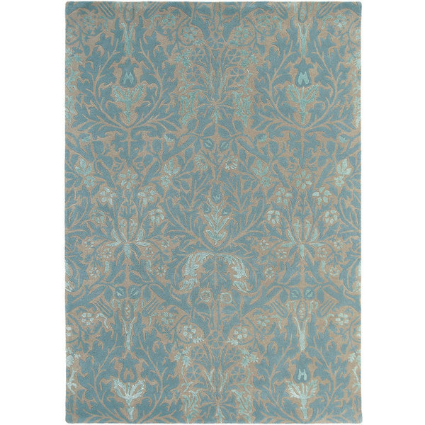 Morris & Co Autumn Flowers Eggshell 27508 Designer Wool / Viscose Rug - Rugs Of Beauty - 1