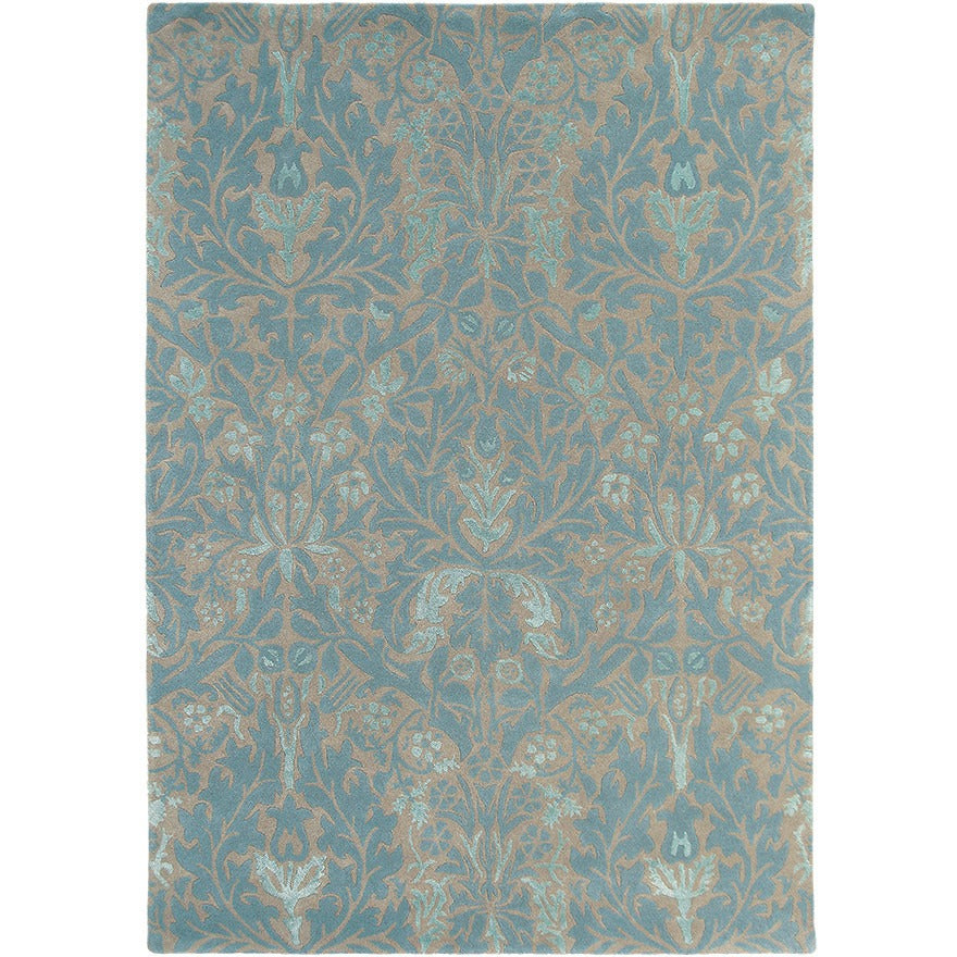 Morris & Co Autumn Flowers Eggshell 27508 Designer Wool / Viscose Rug - Rugs Of Beauty - 1