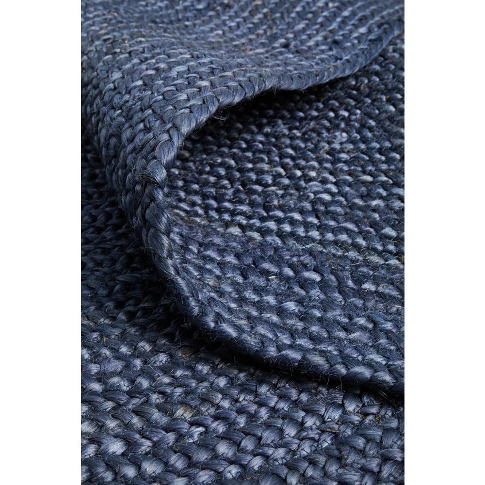 Miami 850 Navy Blue Jute Oval Rug - Rugs Of Beauty - 9