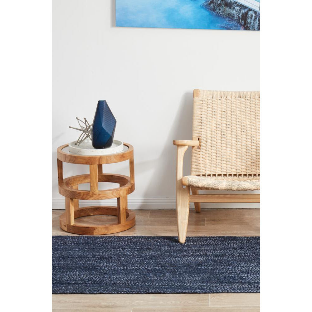 Miami 850 Navy Blue Jute Runner Rug - Rugs Of Beauty - 4