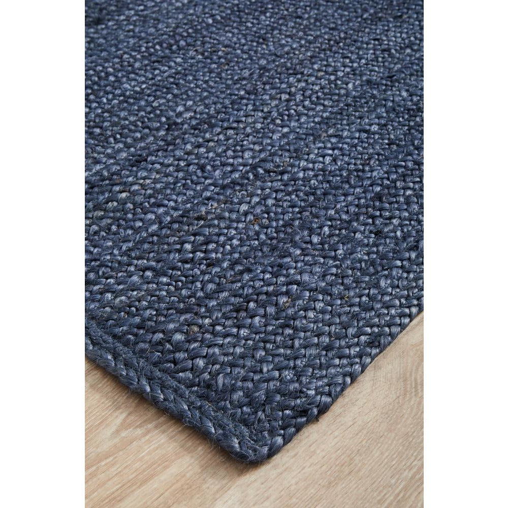 Miami 850 Navy Blue Jute Runner Rug - Rugs Of Beauty - 5