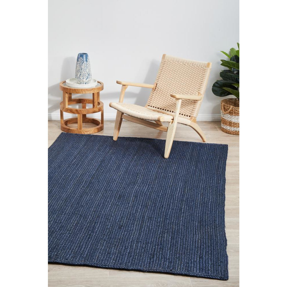 Miami 850 Navy Blue Jute Rug - Rugs Of Beauty - 4