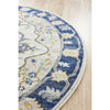 Selje 601 Navy Blue Cream Transitional Bohemian Inspired Round Rug - Rugs Of Beauty - 4