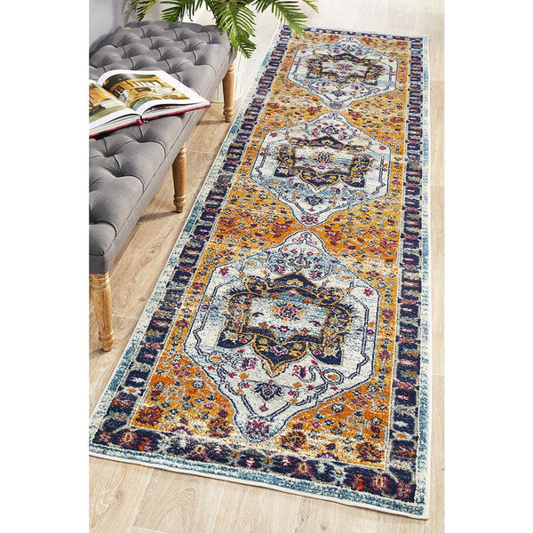 Selje 601 Rust Multi Colour Transitional Bohemian Inspired Runner Rug - Rugs Of Beauty - 1