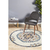 Selje 602 Cream Multi Coloured Transitional Bohemian Inspired Round Rug - Rugs Of Beauty - 1