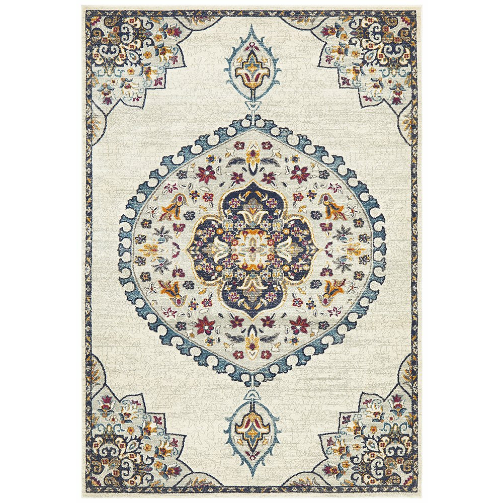 Selje 602 Cream Multi Coloured Transitional Bohemian Inspired Rug - Rug Of Beauty