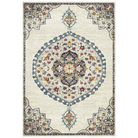 Selje 602 Cream Multi Coloured Transitional Bohemian Inspired Rug - Rug Of Beauty