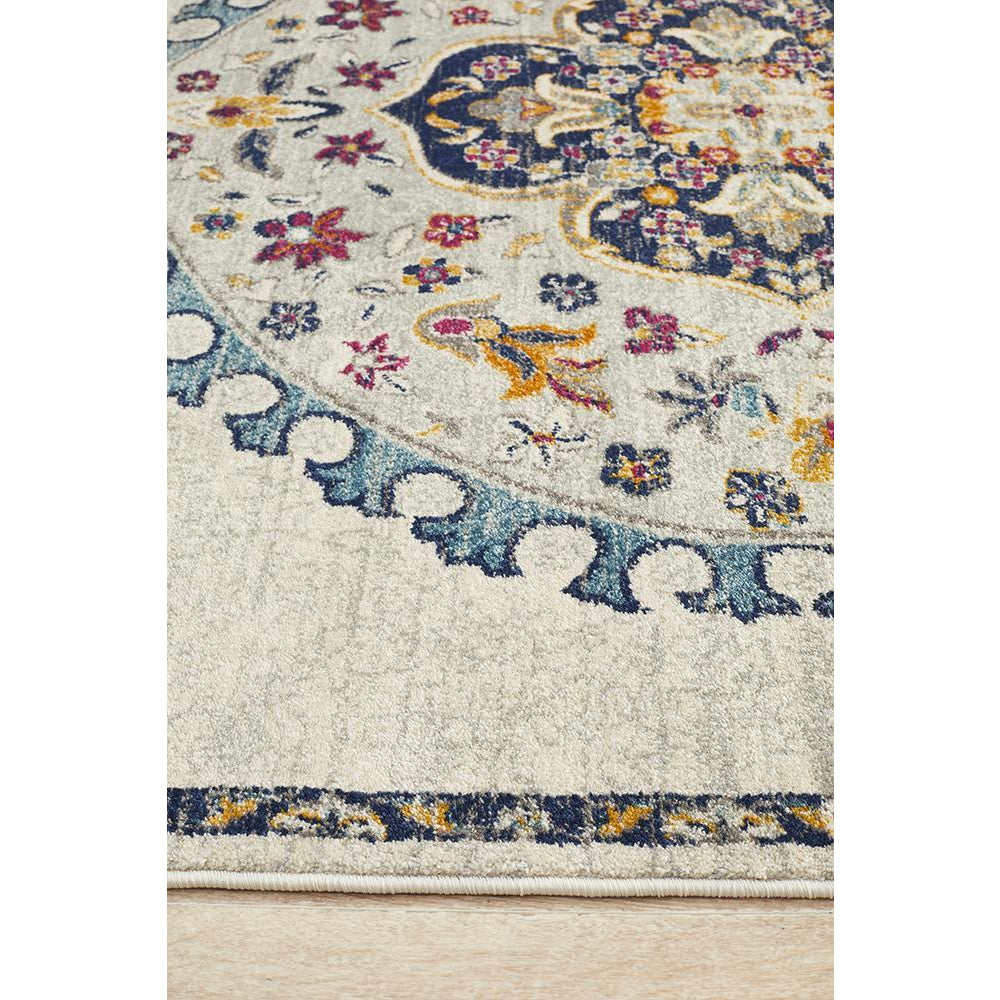 Selje 602 Cream Multi Coloured Transitional Bohemian Inspired Rug - Rug Of Beauty - 3