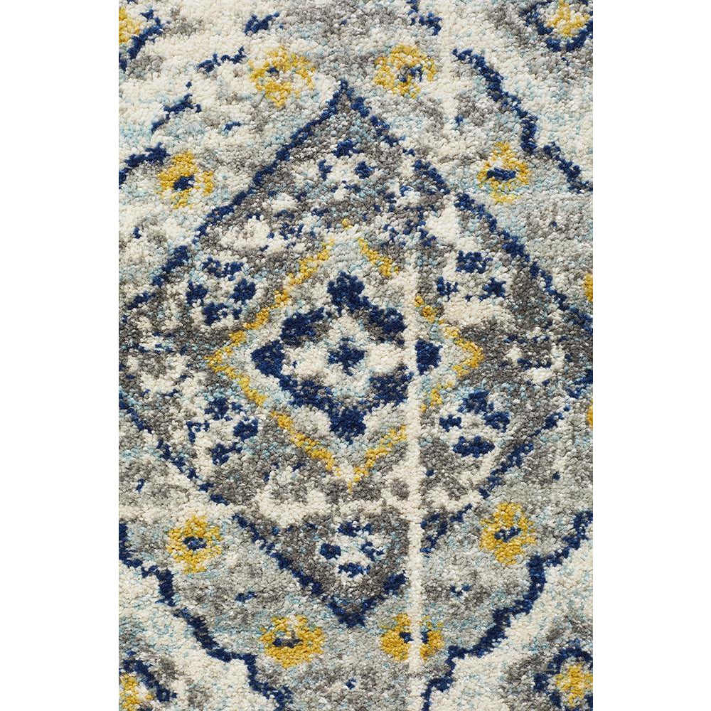 Selje 603 Navy Blue Transitional Bohemian Inspired Round Rug - Rugs Of Beauty - 5