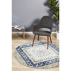Selje 603 Navy Blue Transitional Bohemian Inspired Round Rug - Rugs Of Beauty - 1
