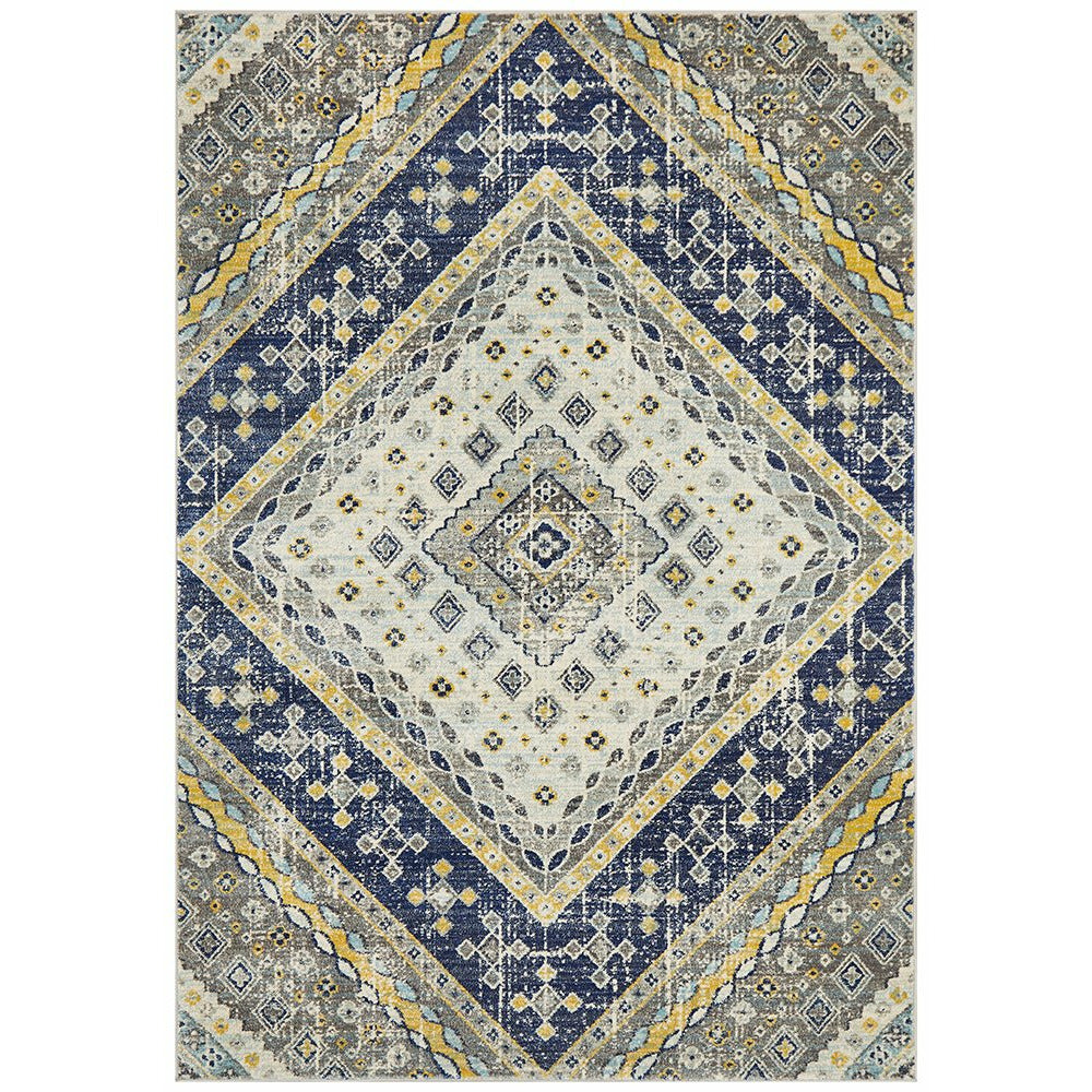 Selje 603 Navy Blue Transitional Bohemian Inspired Rug - Rugs Of Beauty