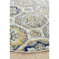 Selje 604 Blue Transitional Bohemian Inspired Round Rug - Rugs Of Beauty - 2