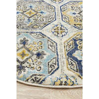 Selje 604 Blue Transitional Bohemian Inspired Round Rug - Rugs Of Beauty - 4