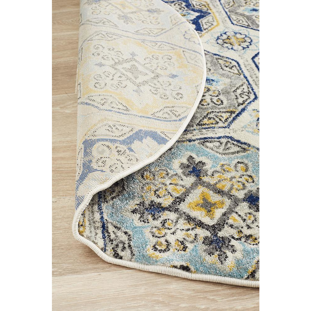 Selje 604 Blue Transitional Bohemian Inspired Round Rug - Rugs Of Beauty - 6