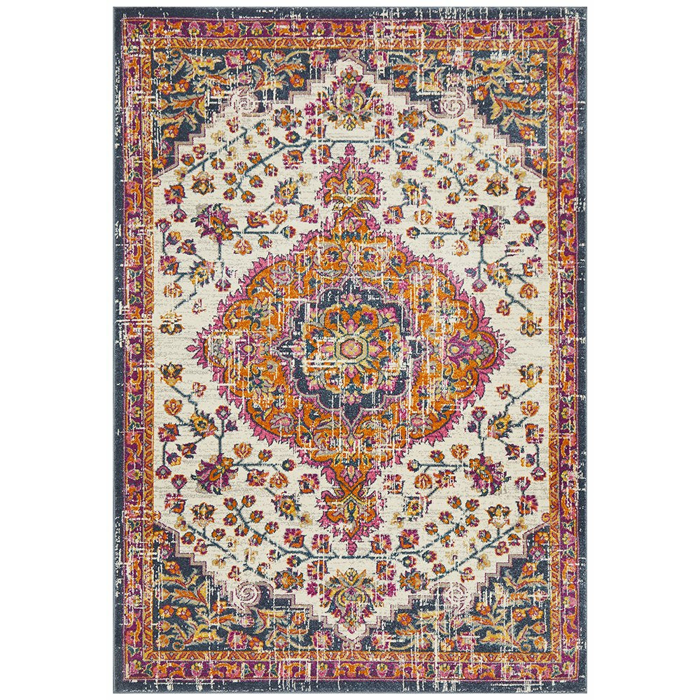 Selje 605 Rust Pink Beige Transitional Bohemian Inspired Rug - Rugs Of Beauty