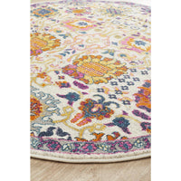 Selje 606 Pink Purple Multi Colour Transitional Bohemian Inspired Round Rug - Rugs Of Beauty - 2