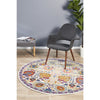 Selje 606 Pink Purple Multi Colour Transitional Bohemian Inspired Round Rug - Rugs Of Beauty - 1