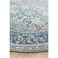 Selje 607 Blue Transitional Bohemian Inspired Round Rug - Rugs Of Beauty - 2