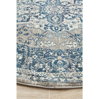 Selje 607 Blue Transitional Bohemian Inspired Round Rug - Rugs Of Beauty - 4