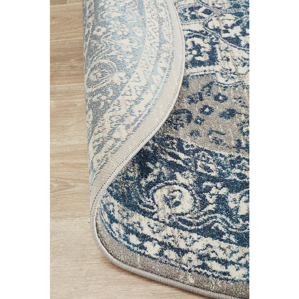 Selje 607 Blue Transitional Bohemian Inspired Round Rug - Rugs Of Beauty - 6