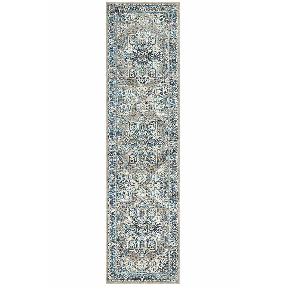 Selje 607 Blue Transitional Bohemian Inspired Runner Rug - Rugs Of Beauty 