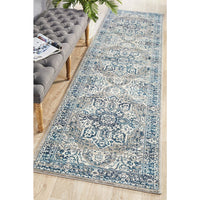 Selje 607 Blue Transitional Bohemian Inspired Runner Rug - Rugs Of Beauty - 1