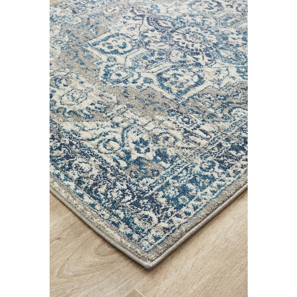 Selje 607 Blue Transitional Bohemian Inspired Runner Rug - Rugs Of Beauty - 2