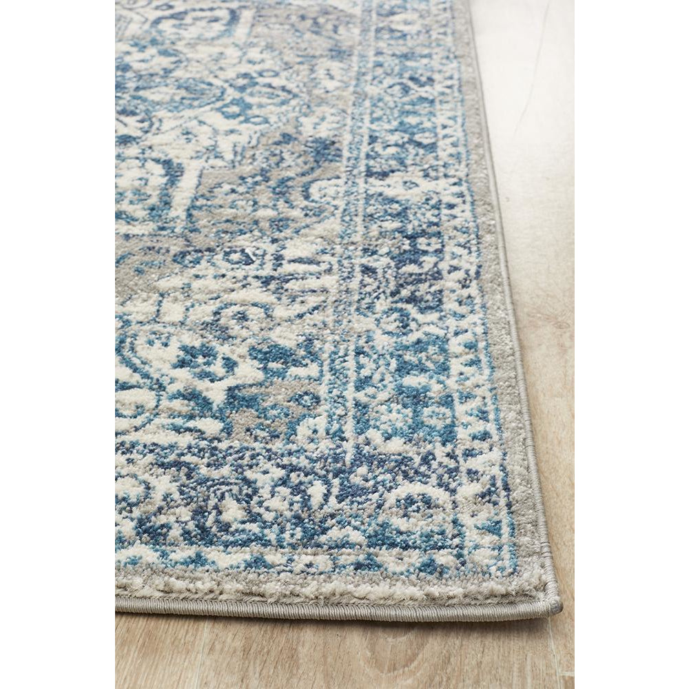 Selje 607 Blue Transitional Bohemian Inspired Runner Rug - Rugs Of Beauty - 3