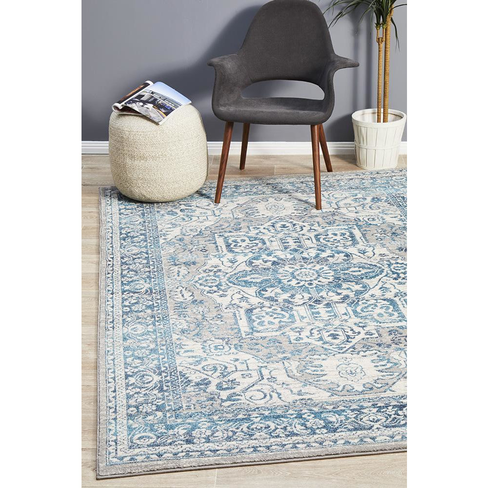 Selje 607 Blue Transitional Bohemian Inspired Rug - Rugs Of Beauty - 1