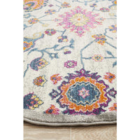 Selje 608 Multi Colour Transitional Bohemian Inspired Round Rug - Rugs Of Beauty - 4
