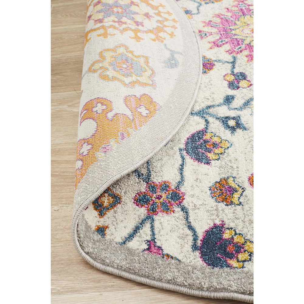 Selje 608 Multi Colour Transitional Bohemian Inspired Round Rug - Rugs Of Beauty - 6
