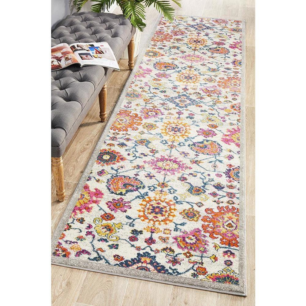 Selje 608 Multi Colour Transitional Bohemian Inspired Runner Rug - Rugs Of Beauty - 1