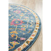 Selje 609 Navy Blue Pink Multi Colour Transitional Bohemian Inspired Round Rug - Rugs Of Beauty - 3