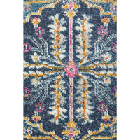 Selje 609 Navy Blue Pink Multi Colour Transitional Bohemian Inspired Runner Rug - Rugs Of Beauty - 5