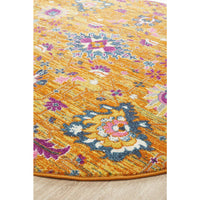 Selje 610 Rust Pink Multi Colour Transitional Bohemian Inspired Round Rug - Rugs Of Beauty - 2