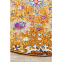 Selje 610 Rust Pink Multi Colour Transitional Bohemian Inspired Round Rug - Rugs Of Beauty - 4