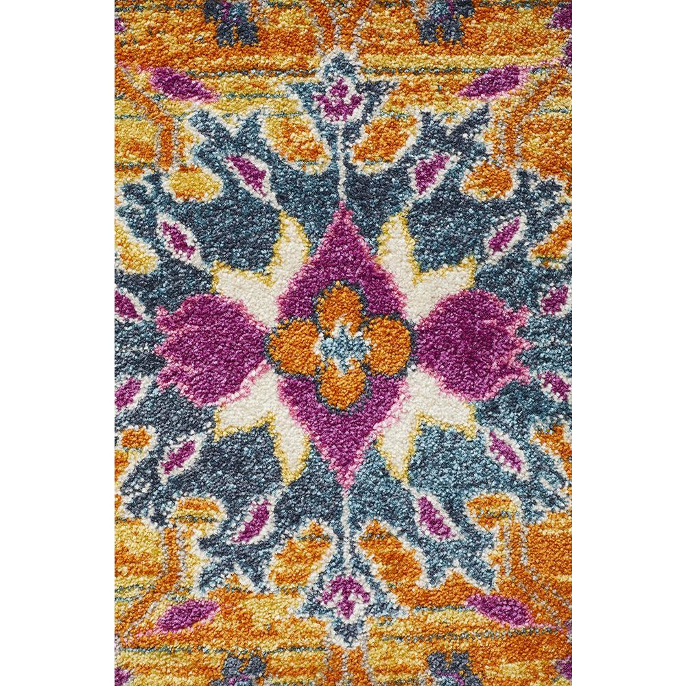 Selje 610 Rust Pink Multi Colour Transitional Bohemian Inspired Round Rug - Rugs Of Beauty - 5