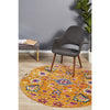 Selje 610 Rust Pink Multi Colour Transitional Bohemian Inspired Round Rug - Rugs Of Beauty - 1