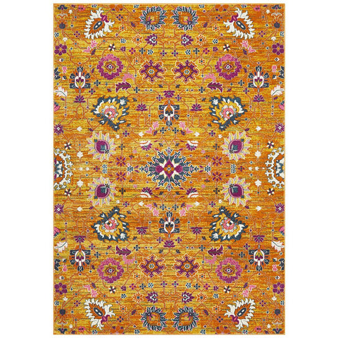Selje 610 Rust Pink Multi Colour Transitional Bohemian Inspired Rug - Rugs Of Beauty 