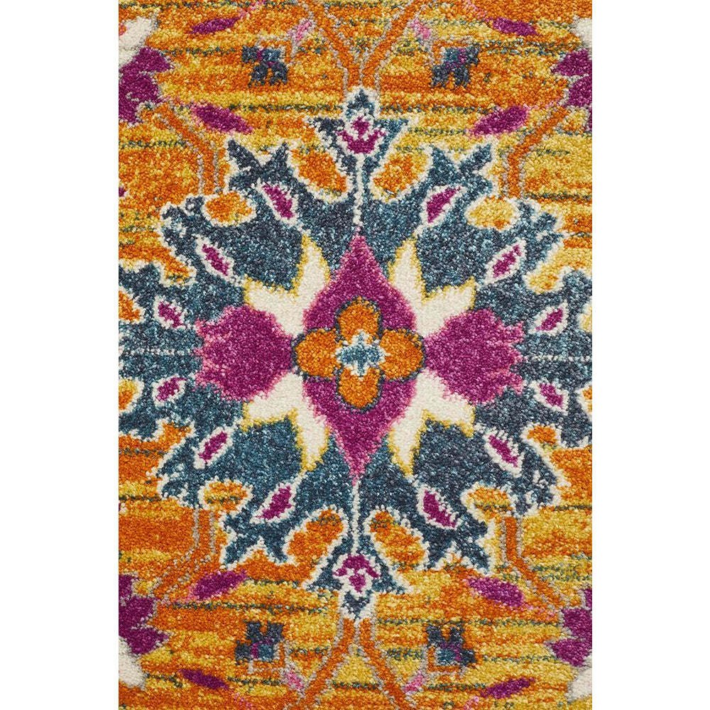 Selje 610 Rust Pink Multi Colour Transitional Bohemian Inspired Rug - Rugs Of Beauty - 5