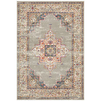 Selje 611 Grey Multi Coloured Transitional Bohemian Inspired Rug - Rugs Of Beauty 