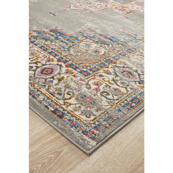 Selje 611 Grey Multi Coloured Transitional Bohemian Inspired Rug - Rugs Of Beauty - 2