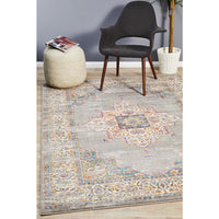 Selje 611 Grey Multi Coloured Transitional Bohemian Inspired Rug - Rugs Of Beauty - 1