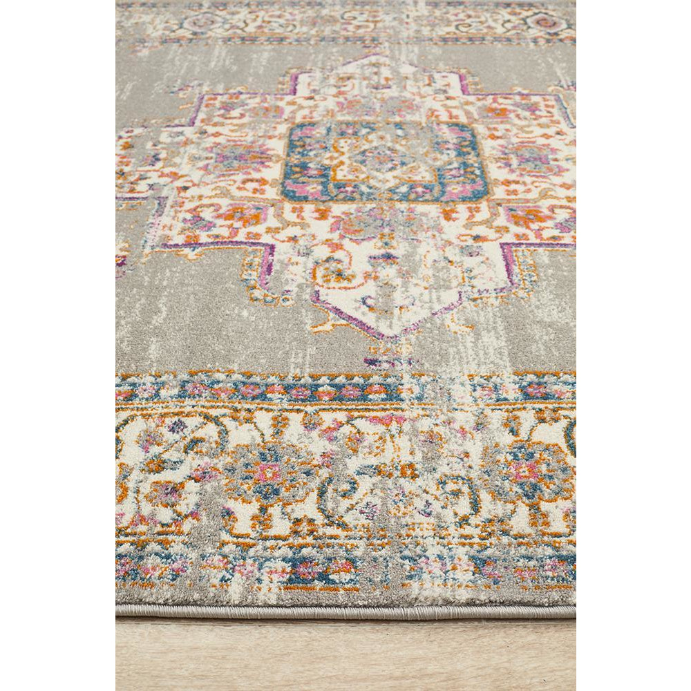 Selje 611 Grey Multi Coloured Transitional Bohemian Inspired Rug - Rugs Of Beauty - 4
