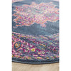Selje 611 Navy Blue Multi Colour Transitional Bohemian Inspired Round Rug - Rugs Of Beauty - 2