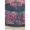 Selje 611 Navy Blue Multi Colour Transitional Bohemian Inspired Round Rug - Rugs Of Beauty - 4