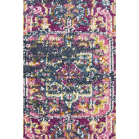 Selje 611 Navy Blue Multi Colour Transitional Bohemian Inspired Round Rug - Rugs Of Beauty - 5