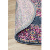 Selje 611 Navy Blue Multi Colour Transitional Bohemian Inspired Round Rug - Rugs Of Beauty - 6
