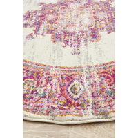 Selje 611 Pink Multi Colour Transitional Bohemian Inspired Round Rug - Rugs Of Beauty - 4