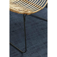 Caen Denim Blue Modern Hand Loomed Viscose Rug - Rugs Of Beauty - 4